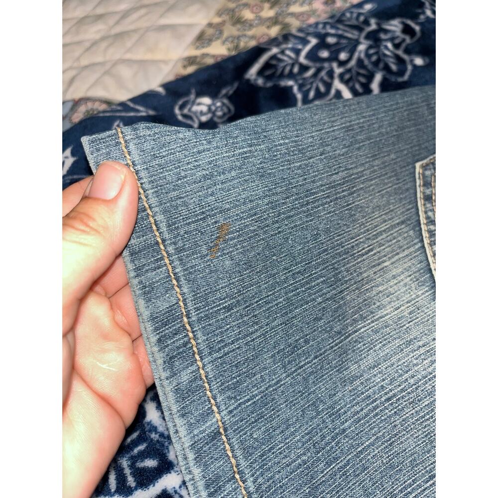 NWT! Nina Rossi Distressed Embellished Jean Mini Skirt - Picture 6 of 7